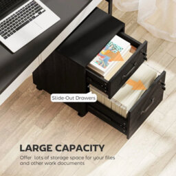 Roll File Cabinet With Drawer, Organiser Letter Size, Black - thumbnail 6