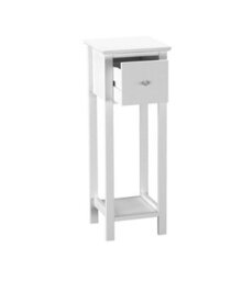 Urbn-Living Urbnliving 70Cm Height 2 Pcs Slim Bedside Nightstand White Table 1 Storage Drawer Bedroom Furniture Sofa Side Unit - thumbnail 5