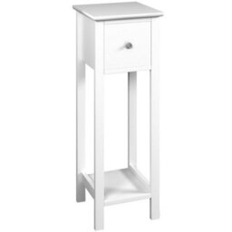 Urbn-Living Urbnliving 70Cm Height 2 Pcs Slim Bedside Nightstand White Table 1 Storage Drawer Bedroom Furniture Sofa Side Unit - thumbnail 6