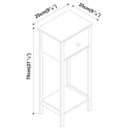 Urbn-Living Urbnliving 70Cm Height 2 Pcs Slim Bedside Nightstand White Table 1 Storage Drawer Bedroom Furniture Sofa Side Unit - thumbnail 7