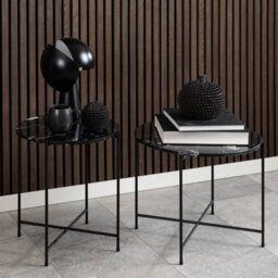 Furniture To Go Avila Side Table With Black Polished Marble Stone 52X40Cm - thumbnail 4