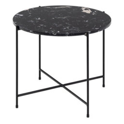 Furniture To Go Avila Side Table With Black Polished Marble Stone 52X40Cm - thumbnail 1