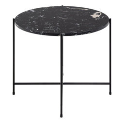 Furniture To Go Avila Side Table With Black Polished Marble Stone 52X40Cm - thumbnail 2