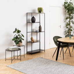 Furniture To Go Avila Side Table With Black Polished Marble Stone 52X40Cm - thumbnail 7