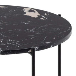 Furniture To Go Avila Side Table With Black Polished Marble Stone 52X40Cm - thumbnail 8