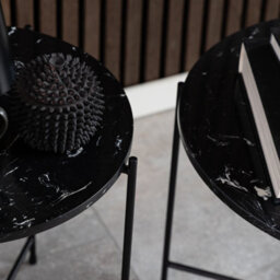 Furniture To Go Avila Side Table With Black Polished Marble Stone 52X40Cm - thumbnail 6