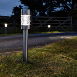 Superbright Led Solar Stake Light Martello (3 Pack) White Brushed Stainless Steel - thumbnail 5