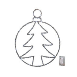 Samuel Alexander 49Cm Battery Powered Light Up Silver Christmas Tree Ball With Twinkling Leds - thumbnail 7