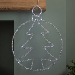 Samuel Alexander 49Cm Battery Powered Light Up Silver Christmas Tree Ball With Twinkling Leds - thumbnail 5