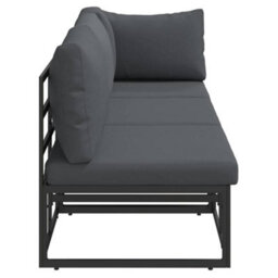 Berkfield Outdoor Furniture With Cushion 3 Pcs Black Aluminium - thumbnail 7