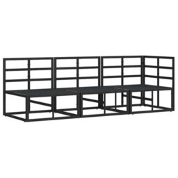 Berkfield Outdoor Furniture With Cushion 3 Pcs Black Aluminium - thumbnail 5