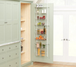 Adjustable 8 Tier Wall Rack White Metal Over The Door Storage Baskets Pantry Wall Rack By Closetmaid - thumbnail 2