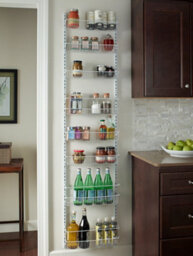 Adjustable 8 Tier Wall Rack White Metal Over The Door Storage Baskets Pantry Wall Rack By Closetmaid - thumbnail 3