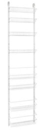 Adjustable 8 Tier Wall Rack White Metal Over The Door Storage Baskets Pantry Wall Rack By Closetmaid - thumbnail 4