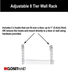 Adjustable 8 Tier Wall Rack White Metal Over The Door Storage Baskets Pantry Wall Rack By Closetmaid - thumbnail 7