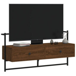Walplus Tv Cabinet Wall-Mounted Brown Oak 100.5X30X51 Cm Engineered Wood - thumbnail 4