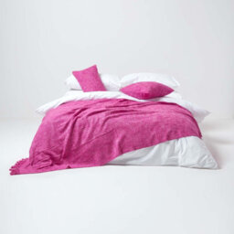 Homescapes Nirvana Cotton Pink Rectangular Cushion Cover, 30 X 50 Cm - thumbnail 4