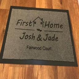One Of A Kind Design Uk Personalised First Home Doormat -8mm Pile Housewarming Gift - 40X60Cm - thumbnail 3