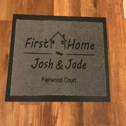 One Of A Kind Design Uk Personalised First Home Doormat -8mm Pile Housewarming Gift - 40X60Cm - thumbnail 2
