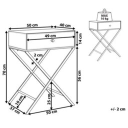 Beliani Side Table Vivy Glass Mirrored Silver - thumbnail 3