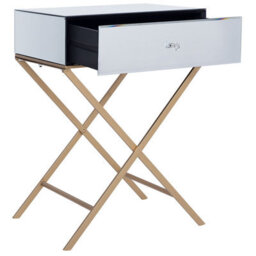 Beliani Side Table Vivy Glass Mirrored Silver - thumbnail 5