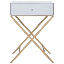 Beliani Side Table Vivy Glass Mirrored Silver - thumbnail 4