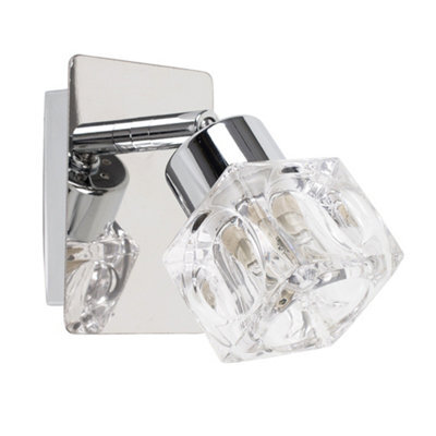 Valuelights Ritz Modern Silver Chrome And Glass Ice Cube Wall Light - image 1