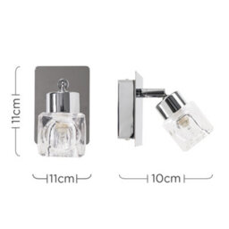 Valuelights Ritz Modern Silver Chrome And Glass Ice Cube Wall Light - thumbnail 5