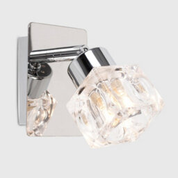 Valuelights Ritz Modern Silver Chrome And Glass Ice Cube Wall Light - thumbnail 2