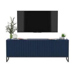 Heze Furniture Elpis Glamour Tv Cabinet Media Unit With Storage - Navy / Black Frame - thumbnail 1