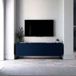 Heze Furniture Elpis Glamour Tv Cabinet Media Unit With Storage - Navy / Black Frame - thumbnail 2
