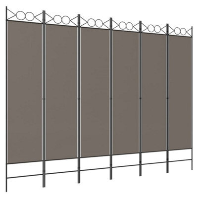 Berkfield Durable 6-Panel Room Divider Anthracite 240X200 Cm Fabric - image 1