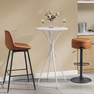 Songmics Modern Circular Bar Table, Sleek Cocktail Stand For Home And Kitchen, Cloud White And Matte White - image 1