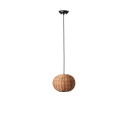 Luminosa Lighting Luminosa Haka Black, Rattan Globe Pendant Lamp 25Cm 2700K