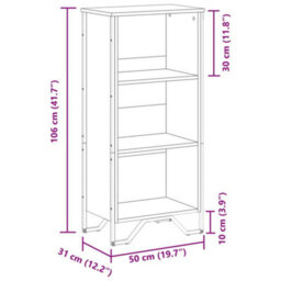 Berkfield Bookcase Smoked Oak 50X31X106 Cm Engineered Wood - thumbnail 9