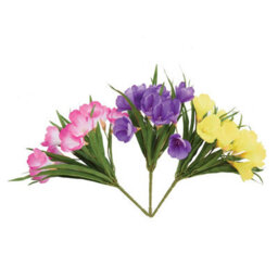 Gainsborough Set Of 3 Artificial Crocus Flower Picks In Yellow Pink And Purple, Weather Resistant For Pots Tubs & Window Boxes, H32Cm - thumbnail 2