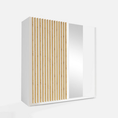 Arte Elegant White Dalia Wardrobe With Mirror 2000mm - Stylish Storage Solution For Modern Homes - image 1