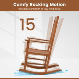 Costway Garden Rocking Chair Eucalyptus Wood Chair Patio Slatted Rocker - thumbnail 7