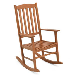 Costway Garden Rocking Chair Eucalyptus Wood Chair Patio Slatted Rocker - thumbnail 2
