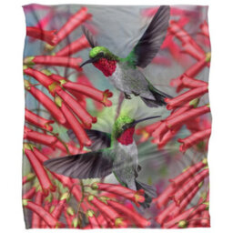 Royce Mcclure Silky Hummingbird Supersoft Blanket Multicoloured (152Cm X 127Cm) - thumbnail 1