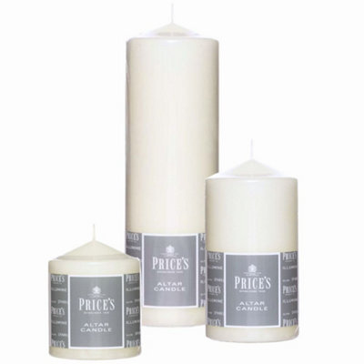 Price's Candles Prices Candles Altar Candle Bundle (1 Each 250 X 80mm, 150 X 80mm & 100 X 80mm) 3 Pack