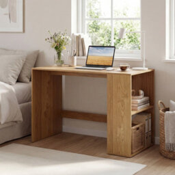 Gainoom Writing Desk Modern Wooden Office Desk With Ample Legroom Compact Computer Workstation For Small Spaces Natural - thumbnail 3