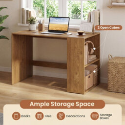 Gainoom Writing Desk Modern Wooden Office Desk With Ample Legroom Compact Computer Workstation For Small Spaces Natural - thumbnail 6