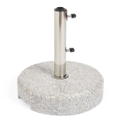 Vonhaus Parasol Base 22Kg, Heavy Duty Umbrella Stand Holder With 3 Pole Adaptors, Carry Handles, 2 Locking Screws, Granite Effect - image 1