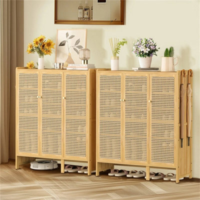 Bamboo Shoe Storage Cabinet 5 Tier Wooden Shoes Rack Organiser - image 1