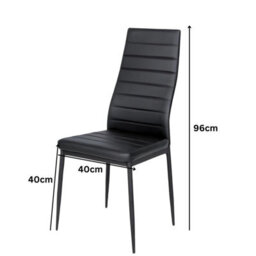 Kosy Koala Modern Dining Set With 4 Black Faux Leather Chairs With Ehite Side Stripps Dining  Furniture - thumbnail 7