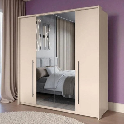 Arte Smart Sand Beige Sliding Wardrobe 210Cm - Sleek Storage With A Contemporary Edge - image 1