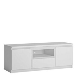 Wyld Haus Hemingway 136Cm White Wooden 2-Door 1-Drawer Wide Tv Cabinet - thumbnail 2
