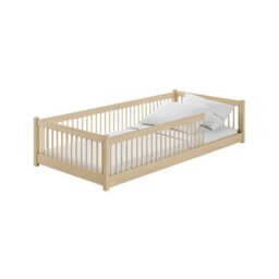 Arte Solid Wood Single Bed Pedro Eu Single - Floor-Hugging Pine Frame With All-Side Safety Spindles & Slat Kit Included - thumbnail 2