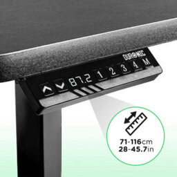 Duronic Tm12 Bk Sit Stand Desk Frame, Height Adjustable, Memory Function, Electric Single Motor/2 Stage - Base Frame Only - Black - thumbnail 5